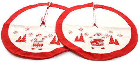Festive Weihnachtsbaum-Überzug mit Weihnachtsmann- oder Schneemann-Design, Weiß/Rot