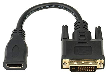 Anbear Bi-Directional HDMI Female to DVI-D(24+1) Male Adapter, 1080P DVI to HDMI Conveter (1, Black)
