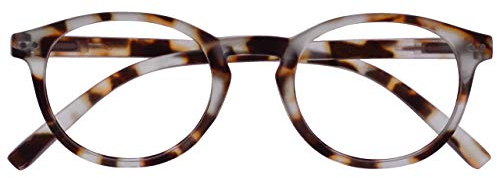OPULIZE Zen Lesebrille Kleine Runde Rahmen Federscharniere Kratzfest Licht Braun Schildpatt Herren Damen R24-1T +3.00