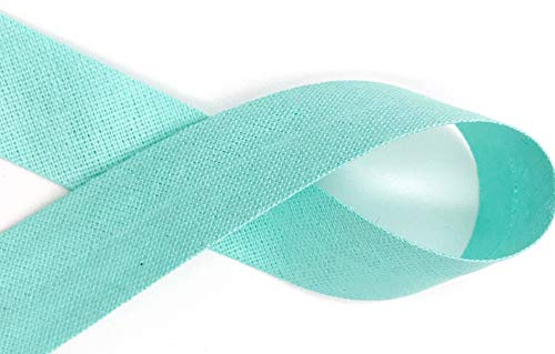 Schrägband Baumwolle frei Farbwahl, 18mm, 14 Farben 3m, 5m, 10m (Helltürkis, 10m)