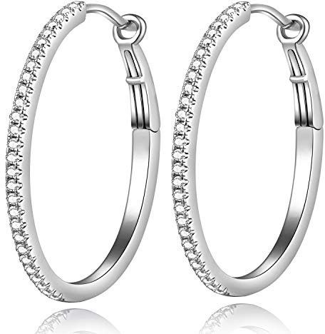 Creolen Silber 925 Damen Ohrringe Creolen Silber Groß Kreolen 925er Große Creole Weißgold