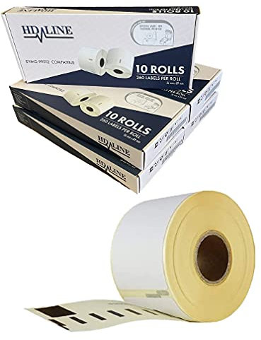 hd-line Etiketten für Labelwriter 99012-50 Rolle Pack Etiketten x 260 St. Je Rolle = 13000 Etikette, Selbstklebend, Kompatibel für hd-line Labelwriter & Seiko Etikettendrucker, 89 X 36 mm