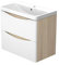 Acezanble 600mm 2 Drawer Wall Hung Bathroom Vanity Sink Unit with Basin,Oak Body White Drawer Surface