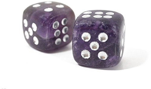 Natürliche handgeschnitzte Edelstein Würfel, 15mm/0.59in, 6-seitig, Amethyst