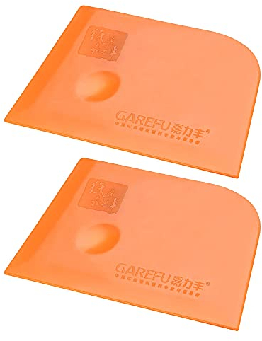 sourcing map Plastic Scraper Putty Spatula Spreader Smoothing Tool for Paint Wall Treatment Windshield 5.5 Orange 2Pcs