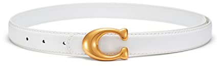 SYMOL Ledergürtel Damen Gürtel Taillengürtel Damengürtel Leder Jeansgürtel Echtleder 24mm Breit Schwarz und Weiß (Weiß, Taille:85CM-95CM)