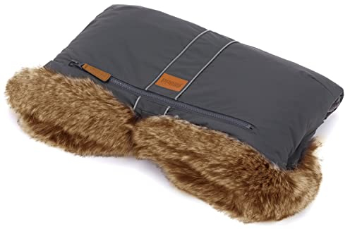 Fillikid Handwärmer Halifax Exclusiv/Muff Kinderwagen, Buggy, Sportwagen, Radanhänger/warme Handschuhe ÖKO-TEX zertifiziert/Funktionshandmuff atmungsaktiv, Design:Hellgrau Melange