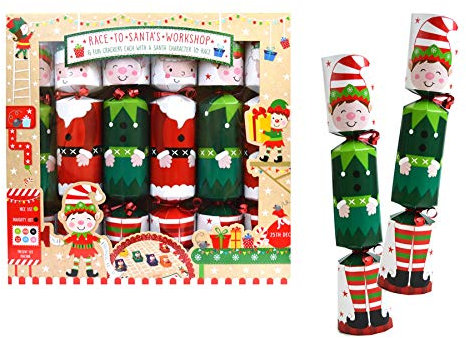 YöL Christmas Crackers Set of 6 Racing Crackers Santa Xmas Party Games Kids