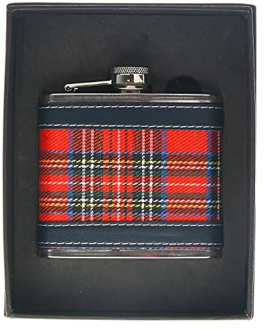 Shudehill Giftware Hip Flask Stewart Red and Black Tartan 6oz