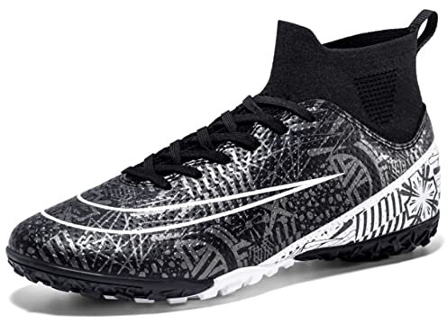 WEJIESS Herren Fußballschuhe High Top Spikes Jugend Outdoor-Training Fußballschuhe Professionelle sportliche Sportschuhe Turf Trainer