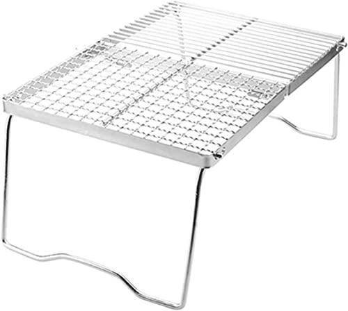 Holzkohlegrills Edelstahl-Camping-Topfhalter Tragbares faltbares Herdgestell Klappbare Brennholzhalterung mit Aufbewahrungstasche zum Kochen von Picknicks