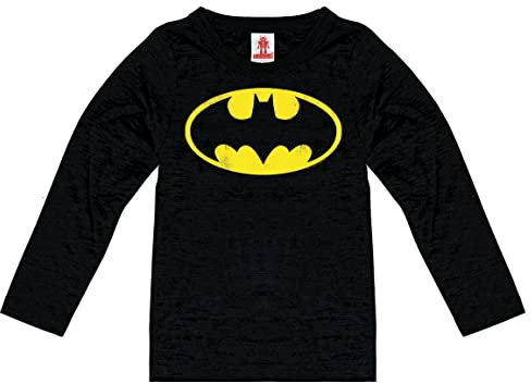 Logoshirt® DC Comics I Batman I Logo I Print Long Sleeve Top I Kids I Boys & Girls I Crew Neck I Cotton I Black I Original Licensed Product I Size 5-6 Years