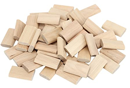 50 Stück Holzdübel, Massive Buche, 8 X 40 Mm, Domino Zapfen, Feste Befestigung, Buchenzapfen für Möbelspleißen, Schrankbau und Rahmenbau