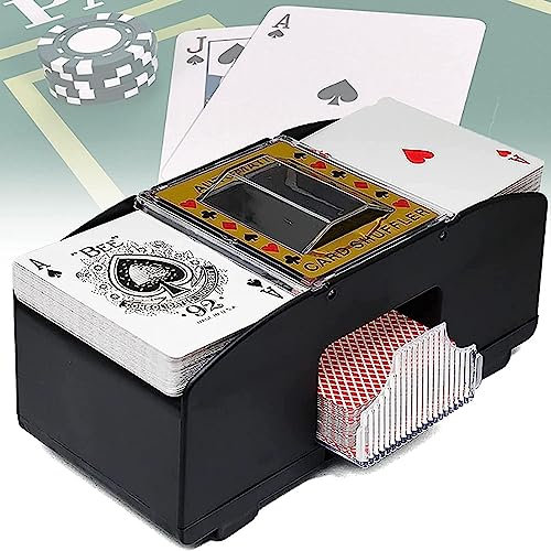 JOSBY Automatischer Kartenmischer für 1–4 Decks, elektrischer Kartenhändler, Casino-Spielkartentischzubehör für Spielkartendecks, UNO, Poker, Heimkartenspiele