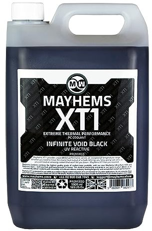 Mayhems - XT1 Premixed PC Coolant - Computer Water Cooling Fluid - Liquid Cooling, Thermal Performance Series, UV Fluorescent, 5 Litre, Infinite Void Black