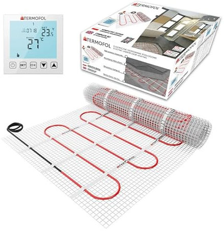 Termofol Fußbodenheizungsmatte Elektrisch strahlendes selbstklebendes Fußbodenheizungssystem 150w/m² Warmmatte Thermo Boden Ohne/Mit Thermostat