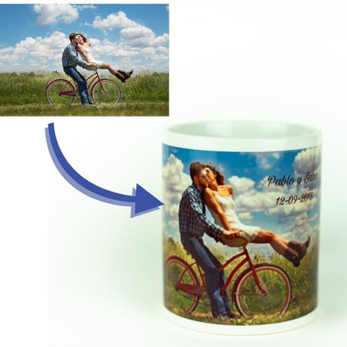 Taza Personalizada con tu Foto | Regalos originales - Regalo Personalizado | Diseña tu Taza con tu Foto y Texto |(Personalizable 2 fotos)