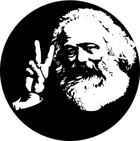 Sammys Shirt Store Karl Marx Peace Hand Aufkleber 4,5 cm