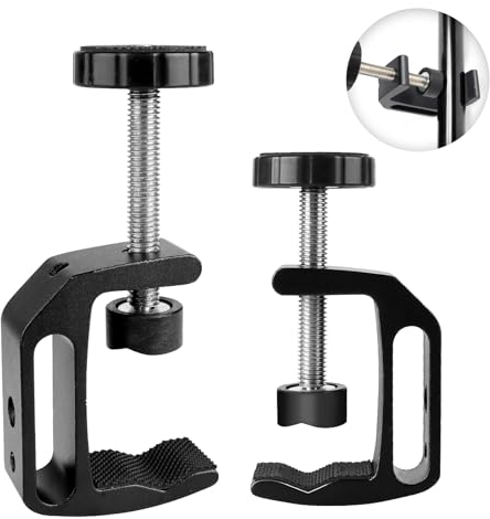 EXLECO 2er 0-47mm C Klemme für Rohr Schraubklemme Aluminium Einstellbar Kieferöffnungen Tischklemme Trägerklemme Universal Schraubzwinge Verstellbar C Zwingen für Holzarbeiten Schweißen Tischlerei