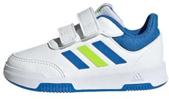 adidas Unisex Baby Tensaur Hook and Loop Shoes, Cloud White/Bright Royal/Solar Slime, 27 EU