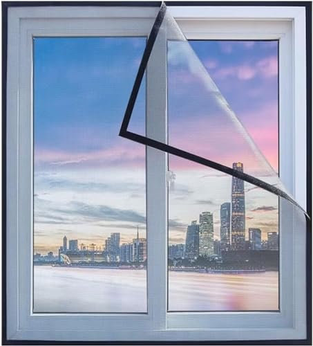 Moustiquaire de fenêtre, 120x120cm Auto-AdhéSif en Maille anti Moustique Fenetre Sans Perçage pour Fenetre de Balcon Salon Patio