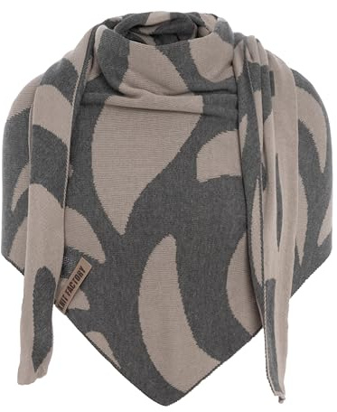 KNIT FACTORY - Leaf Dreieckstuch - 200x70 cm | Sommerschal - Fein Gestrickter Damen Schal - Umschlagtücher für den Frühling und Sommer - Blattmuster