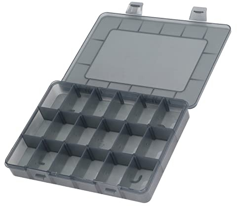 Kunststoff-Organizer-Box mit 18 Fächern und Trennwänden, Fach-Organizer-Box mit Herausnehmbarer Trennwand, Transparente Hardware-Aufbewahrungsbox für Muttern, Bolzen, Schrauben
