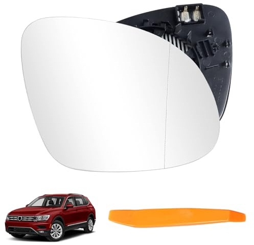 Spiegelglas Ersatz für VW Tiguan 2007-2016/Skoda Yeti 2014-2017/VW Sharan 2010-2022/SEAT Alhambra 2010-2020 beheizbar Ersatzspiegelglas Fahrerseite Außenspiegel Asphärisch Seitenspiegelglas Links
