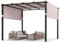 COSTWAY Pergola Rétractable d'Extérieur 305 x 305 CM, Pergola Métallique à Toit Plat pour Patio avec Auvent Rétractable 2 Couvre-soleils à Enrouleur, Tonnelle Abri pour Jardin Patio Porche (Gris)