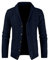 Meilicloth Men's Classic Casual Long Sleeve Shawl CoLLar Buttons Down Cable Knit Cardigan Sweater for Men with Pockets