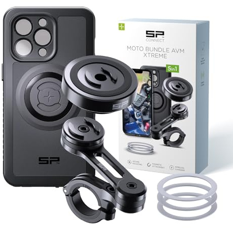 SP CONNECT Moto Bundle II AVM Xtreme | SPC+ | Halterung kompatibel mit iPhone 13 Pro | Handyhalterung für Motorrad | Handyhalter Smartphone | Zubehör vibrationsgedämpft für Motorroller Moped
