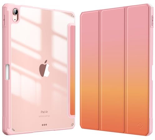 Fintie Hybrid Hülle für iPad Air 11 Zoll (M2) 2024, iPad Air 5./4. Generation 2022/2020 10.9 Zoll mit Stifthalter - Stoßfeste Schutzhülle mit transparenter Hartschale auf der Rückseite,Sonnenuntergang