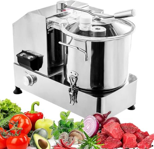 Procesador de alimentos automático comercial, picadora de alimentos y verduras de 6L/9L/15L, picadora de carne, picadora de granos de acero inoxidable, cortadora de alimentos eléctrica, mezcladora(15L