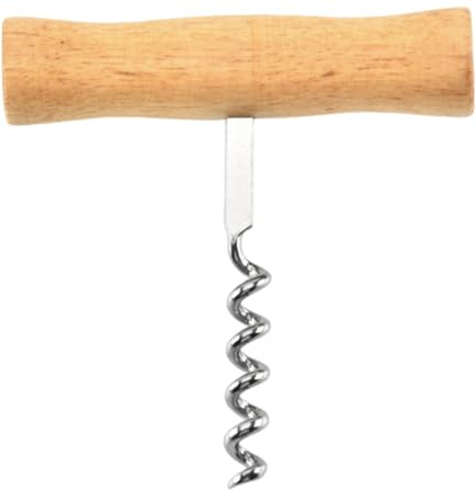 Classic Corkscrew - Wooden Handle Wine Bottle Opener, T Style Wine Wing Corkscrew | Corkscrew with Classic Stainless Steel Corkscrew, Wooden Handle, New