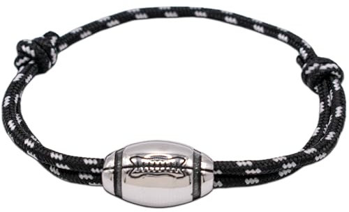 Ernestine - Bracelet rugby - taille ajustable, cadeau fête des pères papi - joueurs de rugby, avec breloque ballon de rugby - bracelet rugby XV de France pour hommes - cadeaux homme papi - rugbyman