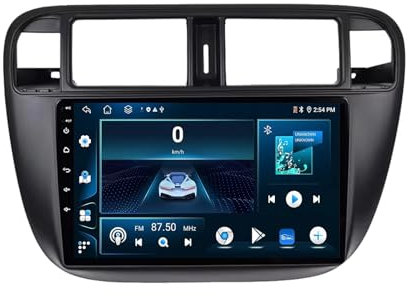 Android 13 2 DIN Car Radio Stereo para Honda Civic 1996-2001 9 Pulgadas Autoradio con WiFi GPS Rear View Camera RDS FM BT DVR SWC Ventilador de refrigeración(2+32G)