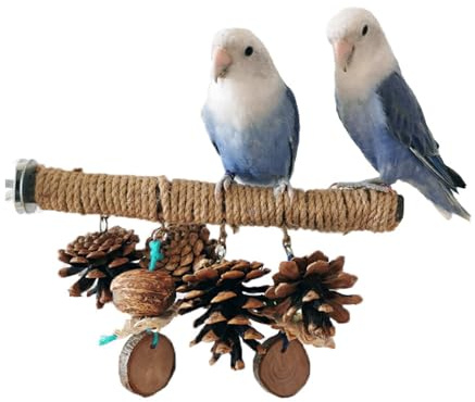 AMSGANK Natur Sitzstangen für Vögel, Sitzstangen für Vogelkäfige Vogelspielzeug Vogelschleifklauen Klettern Stehend Vogelkäfig Zubehör für Wellensittich Nymphensittich Kanarienvogel - 20cm