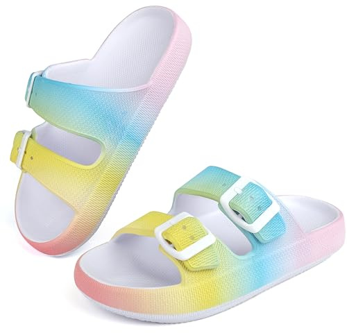 Buwege Ciabatte Da Doccia Bambino Bambin Scarpe Da Spiaggia e Piscinai Bagno Ragazzi e Ragazze Regolabile Antiscivolo Eva Pantofole Da Interno Da Esterno Sandali 30-38 EU