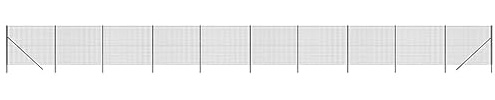 Hoodmeel Maschendrahtzaun komplettset 1.6 x 25m Maschendrahtzaun set anthrazit Maschendrahtzaun 160cm höhe Gartenzaun Verzinkter Stahl-Anthrazit-1.6 x 25 m