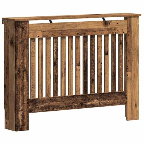 Cache Radiateur, Couverture de Chauffage Couvercle de Radiateur Meuble Cache-radiateur à Grille Bois Ancien 112x19x81,5 cm