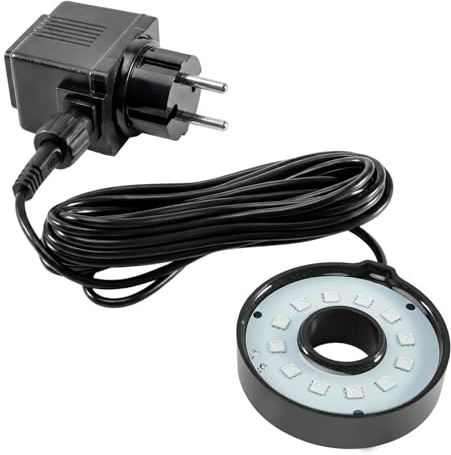 ASOFTY LED Ring Brunnen Licht, Springbrunnen Beleuchtung mit 4,95m Kabel, Universal LED Springbrunnen Licht, wasserdichte LED Teich Licht für Springbrunnen, Teiche, Garten, Aquarium, Pool
