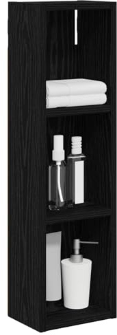 vidaXL Badezimmer-Wandschrank Schwarz Eichen-Optik 20 x 14 x 70 cm