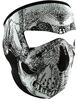 ZANheadgear Neopren Gesichtsmaske fuer Motorrad, Quad, Ski und Snowboard GLOW IN THE DARK WNFM002G