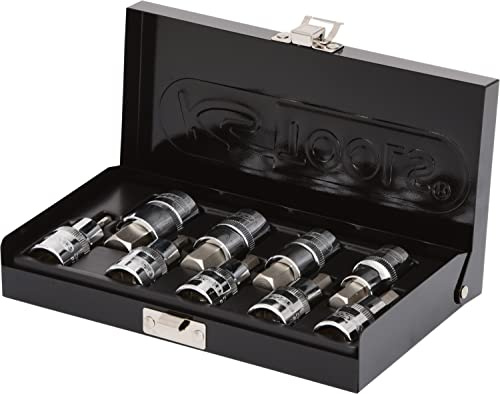 KS Tools 918.1330 1/2 CHROMEplus Bit-Stecknuss-Satz Innensechskant, 9-tlg. 4-17mm,kurz