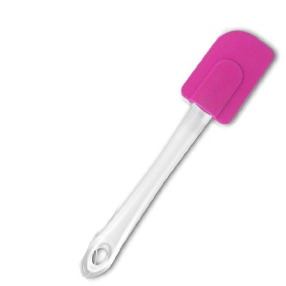 Brights Pink Silicone Spatula with Clear Plastic Handle for Cooking & Baking
