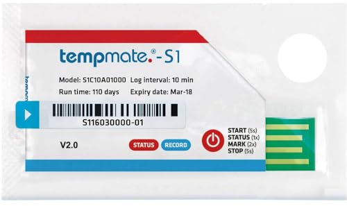 tempmate S1C10A01000 S1C10A01000 Temperatur-Datenlogger Messgröße Temperatur -30 bis +70 °C PDF Funktion, Einwegdatenlo