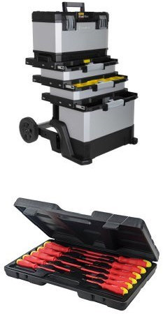 Stanley 1-95-622 Fatmax Carrello Porta Utensili + Silverline 918535 - Set 11 cacciaviti per elettronica, impugnatura morbida