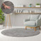 HomebyHome Teppich Rund Hochflor 200 cm Rund - Shaggy Runder Teppich Wohnzimmer Hellgrau Extra Weich und Flauschig - Waschbarer Langflor Teppiche für Schlafzimmer, Küche, Flur - Carpet, Halı, Kilim