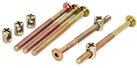 sourcing map M6x85mm Furniture Bolt Nut Set Hex Socket Screw with Barrel Nuts for Beds Headboards Chairs 5 Sets