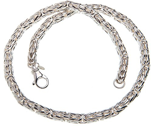 Silberketten Store runde Königskette Herren 925 Sterling Silber 8 mm Durchmesser I Männer Silberkette mit Karabiner Verschluss I nickelfrei und hochglanzpoliert